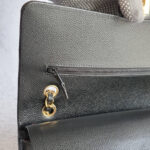 Chanel Medium Double Flap Black Grained Calfskin with Gold Hardware #OLKT-1 - Image 15
