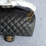 Chanel Medium Double Flap Black Grained Calfskin with Gold Hardware #OLKT-1 - Image 4