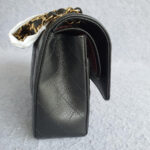 Chanel Medium Double Flap Black Grained Calfskin with Gold Hardware #OLKT-1 - Image 7