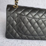 Chanel Medium Double Flap Black Grained Calfskin with Gold Hardware #OLKT-1 - Image 5