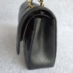 Chanel Medium Double Flap Black Grained Calfskin with Gold Hardware #OLKT-1 - Image 8