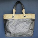 Chanel Paris Biarittz Grey/Beige Coated Canvas with Leather and Silver Hardware #GLOLS-1