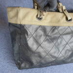 Chanel Paris Biarittz Grey/Beige Coated Canvas with Leather and Silver Hardware #GLOLS-1 - Image 3