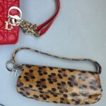 Dior Vintage Small Tote Brown/Black Snake Skin with Silver Hardware #GLOLU-4