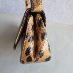 Dior Vintage Small Tote Brown/Black Leopard Print Snake Skin with Silver Hardware #GLOLU-4 - Image 8