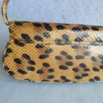 Dior Vintage Small Tote Brown/Black Leopard Print Snake Skin with Silver Hardware #GLOLU-4 - Image 5