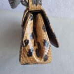 Dior Vintage Small Tote Brown/Black Leopard Print Snake Skin with Silver Hardware #GLOLU-4 - Image 7