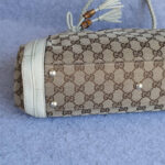 Gucci Bella Brown/White Canvas with Leather and Gold Hardware #OLSK-4 - Image 11