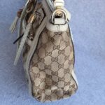Gucci Bella Brown/White Canvas with Leather and Gold Hardware #OLSK-4 - Image 7