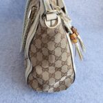 Gucci Bella Brown/White Canvas with Leather and Gold Hardware #OLSK-4 - Image 8
