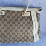 Gucci Bella Brown/White Canvas with Leather and Gold Hardware #OLSK-4 - Image 6