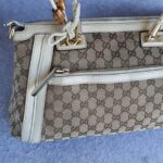 Gucci Bella Brown/White Canvas with Leather and Gold Hardware #OLSK-4 - Image 3