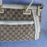 Gucci Bella Brown/White Canvas with Leather and Gold Hardware #OLSK-4 - Image 4