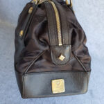 MCM Boston Bag Brown Canvas With Leather And Gold Hardware #OLSL-6 - Image 7