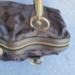 MCM Boston Bag Brown Canvas With Leather And Gold Hardware #OLSL-6 - Image 10