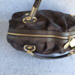 MCM Boston Bag Brown Canvas With Leather And Gold Hardware #OLSL-6 - Image 9