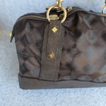 MCM Boston Bag Brown Canvas With Leather And Gold Hardware #OLSL-6 - Image 3