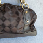 MCM Boston Bag Brown Canvas With Leather And Gold Hardware #OLSL-6 - Image 4