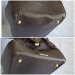 MCM Boston Bag Brown Canvas With Leather And Gold Hardware #OLSL-6 - Image 17