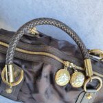 MCM Boston Bag Brown Canvas With Leather And Gold Hardware #OLSL-6 - Image 18