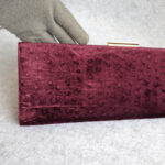 Ferragamo Sling Bag/Clutch Dark Purple Velvet with Gold Hardware #OUCK-3 - Image 5