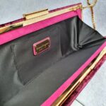 Ferragamo Sling Bag/Clutch Dark Purple Velvet with Gold Hardware #OUCK-3 - Image 17