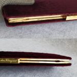 Ferragamo Sling Bag/Clutch Dark Purple Velvet with Gold Hardware #OUCK-3 - Image 8