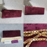 Ferragamo Sling Bag/Clutch Dark Purple Velvet with Gold Hardware #OUCK-3 - Image 2