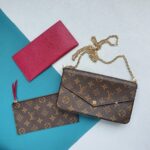 LV M61276 Felicie Pochette Brown Monogram Canvas with Gold Hardware #TOLK-1
