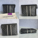 LV Pochette Voyage M64440 Monogram Eclipse Coated Canvas with Leather and Silver Hardware #GLOCS-1 - Image 2