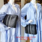 LV Pochette Voyage M64440 Monogram Eclipse Coated Canvas with Leather and Silver Hardware #GLOCS-1 - Image 27