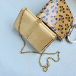 Lanvin Clutch/Sling Bag Beige Lizard Skin with Gold Hardware #GLOCC-3