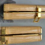 Lanvin Clutch/Sling Bag Beige Lizard Skin with Gold Hardware #GLOCC-3 - Image 9