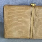 Lanvin Clutch/Sling Bag Beige Lizard Skin with Gold Hardware #GLOCC-3 - Image 4