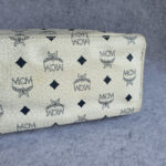 MCM Vintage Shoulder Bag White/Black Visetos Coated Canvas With Leather And Gold Hardware #OUCT-1 - Image 10