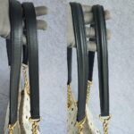 MCM Vintage Shoulder Bag White/Black Visetos Coated Canvas With Leather And Gold Hardware #OUCT-1 - Image 17