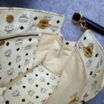 MCM Vintage Shoulder Bag White/Black Visetos Coated Canvas With Leather And Gold Hardware #OUCT-1 - Image 22