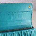 Miu Miu Wallet 5M1109 Turquoise Blue Lambskin with Gold Hardware #GLOCY-2 - Image 16