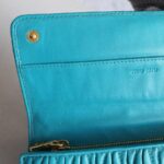 Miu Miu Wallet 5M1109 Turquoise Blue Lambskin with Gold Hardware #GLOCY-2 - Image 15