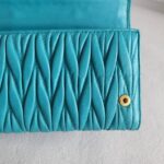 Miu Miu Wallet 5M1109 Turquoise Blue Lambskin with Gold Hardware #GLOCY-2 - Image 18