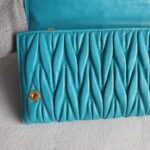 Miu Miu Wallet 5M1109 Turquoise Blue Lambskin with Gold Hardware #GLOCY-2 - Image 17