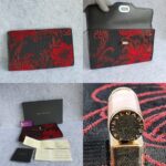 Bvlgari Clutch Black/Red Fabric with Gold Hardware #OUSR-3 - Image 2
