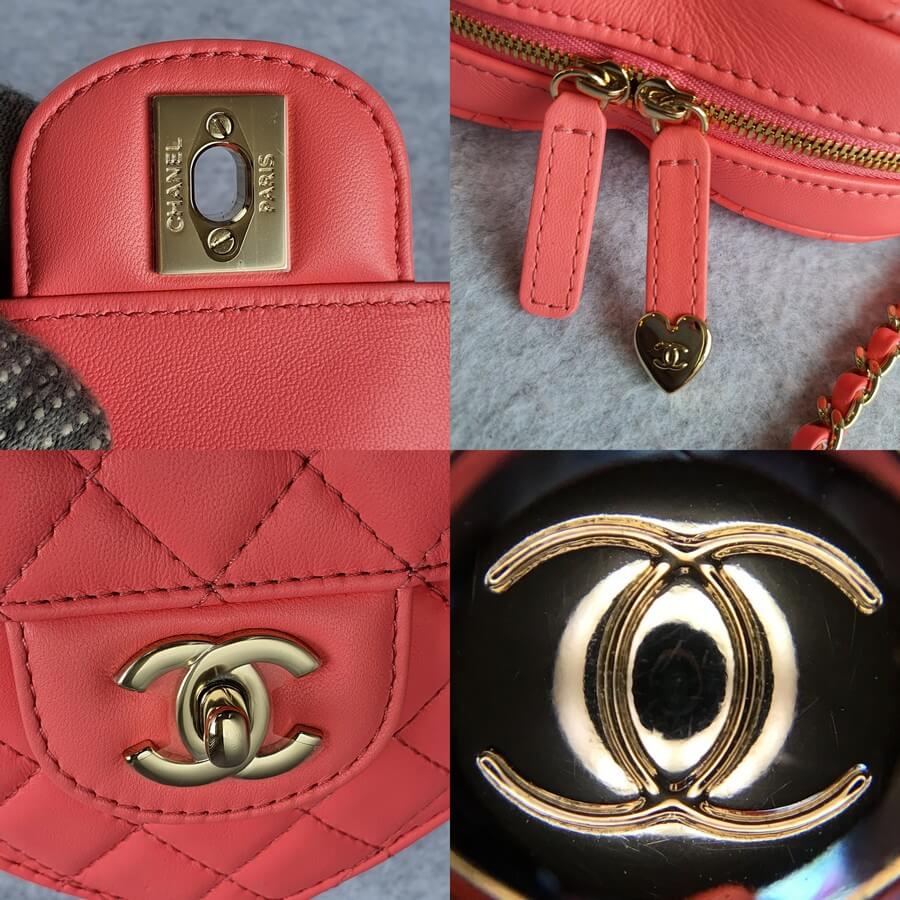 Chanel 23P Black Caviar Heart Crush 19 cm Mini Flap Bag with Antique Gold  Hardware. 