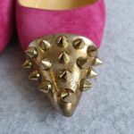 Christian Louboutin SZ37.5 Pump Suede Leather with Spikes Shoes #OEKR-3 - Image 6