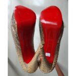 Christian Louboutin Size 38.5 Lady Peep 150 Python Tropicana Specchi Colombe/beige Heels #YTTU-2 - Image 10