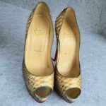 Christian Louboutin Size 38.5 Lady Peep 150 Python Tropicana Specchi Colombe/beige Heels #YTTU-2 - Image 6