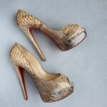 Christian Louboutin Size 38.5 Lady Peep 150 Python Tropicana Specchi Colombe/beige Heels #YTTU-2 - Image 2