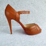 Christian Louboutin Size 41 Peeptoe Brown Leather Shoes #OUCL-4 - Image 2