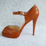 Christian Louboutin Size 41 Peeptoe Brown Leather Shoes #OUCL-4 - Image 3
