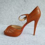 Christian Louboutin Size 41 Peeptoe Brown Leather Shoes #OUCL-4 - Image 4